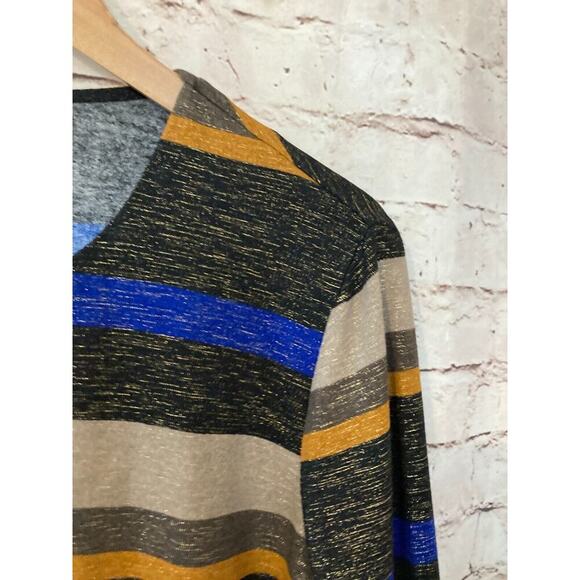 DN Design Top Womens 18 Layering Coverlet Cropped Striped Glitter Evening Open - Picture 6 of 14